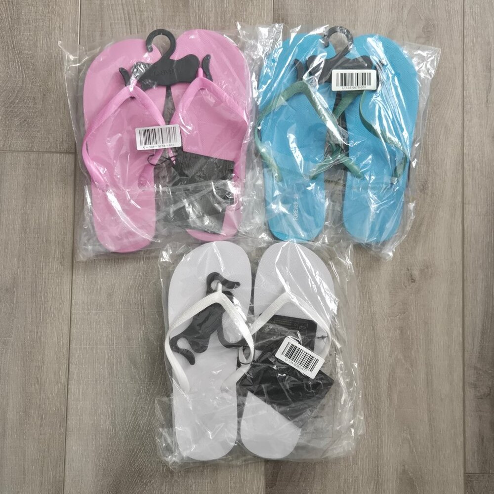 Lot of 3 BNWT Forever 21 Women's Flip Flops Thong Sandals Size S (5/6)